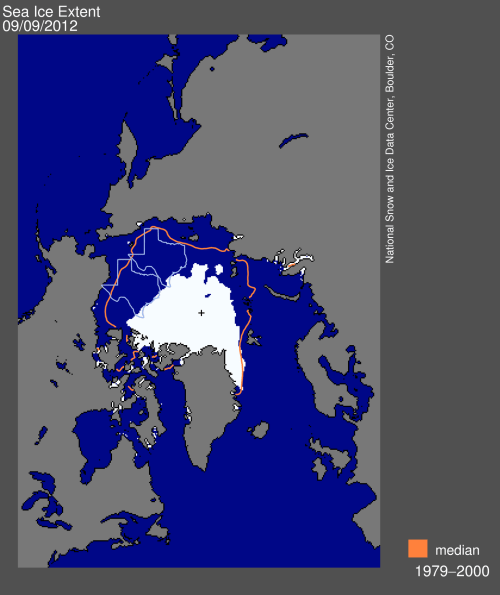 Arctic Sea Ice Map - Sep 9, 2012 Arctic Sea Ice Map - Sep 9, 2012
